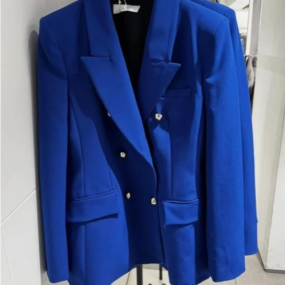Zara Double-Breasted Blazer Set| Blazer and Pants- Royal Blue. Both Size M. - Picture 3 of 3